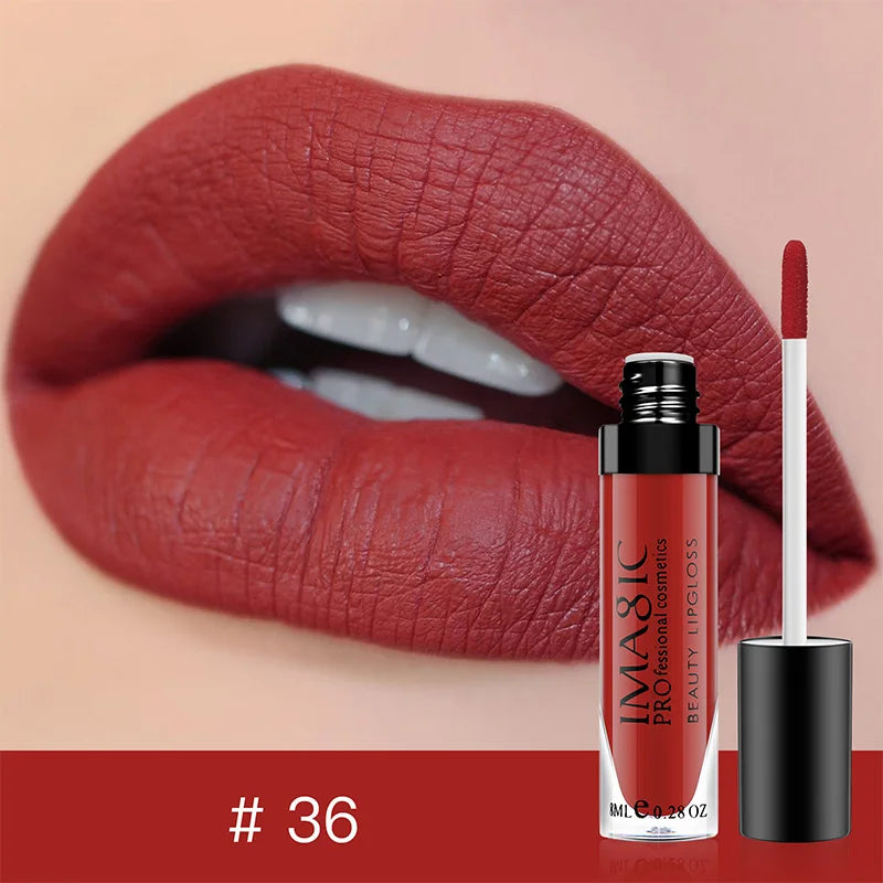 IMAGIC 1pcs matte  Sexy 28 color Matte Lipstick lipgloss Waterproof Long Lasting Gloss Beauty makeup lip gloss fashion lip