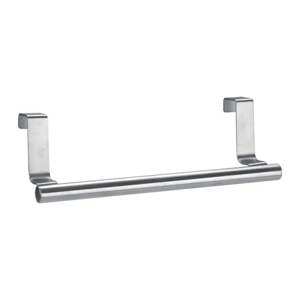 Stainless Steel Towel Hanger 1.9Cm Thick Over Door Cabinet Mount No Tools Kitchen Bathroom Dish Rack Storage Non-Absorbent