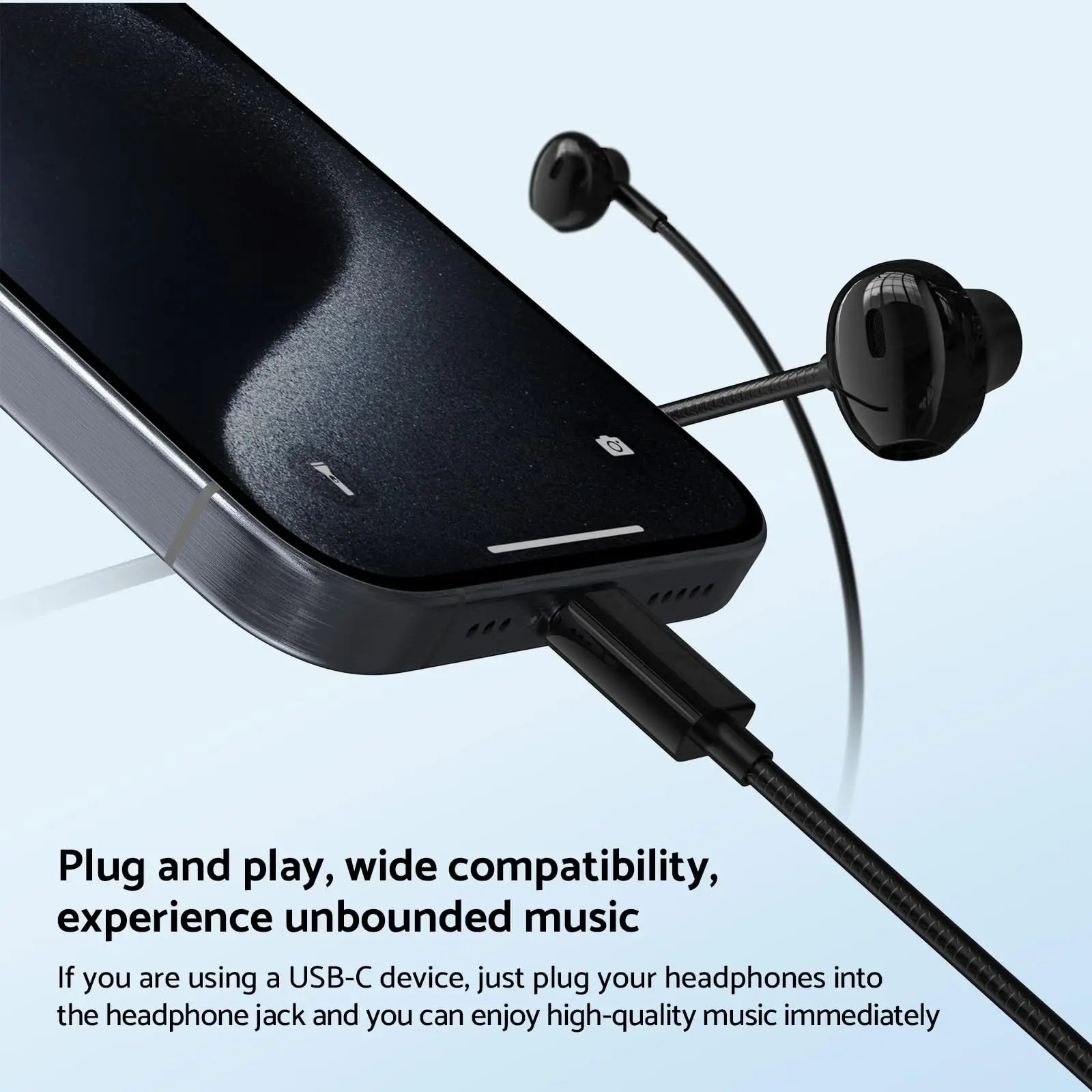 Cuffie da Gaming 9D Stereo con Connettore Type C e 3.5mm, Auricolari Cablati In-Ear, Cuffie HiFi con Bassi Potenti per Telefono, Auricolari con Microfono Integrato e Funzione Vivavoce