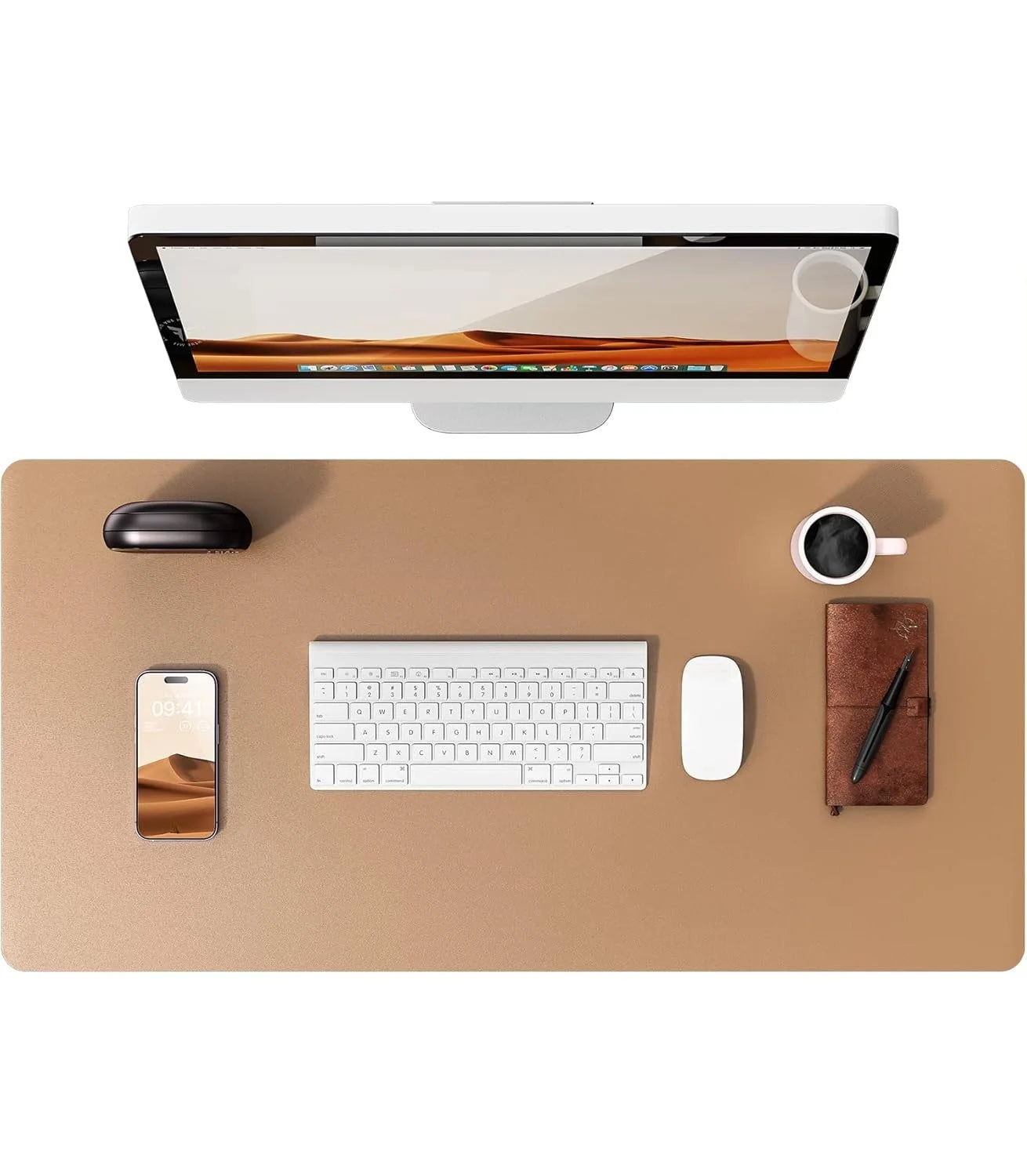 Tappetino Per Mouse Grande In Pelle PU Antiscivolo Per Scrivania E Laptop