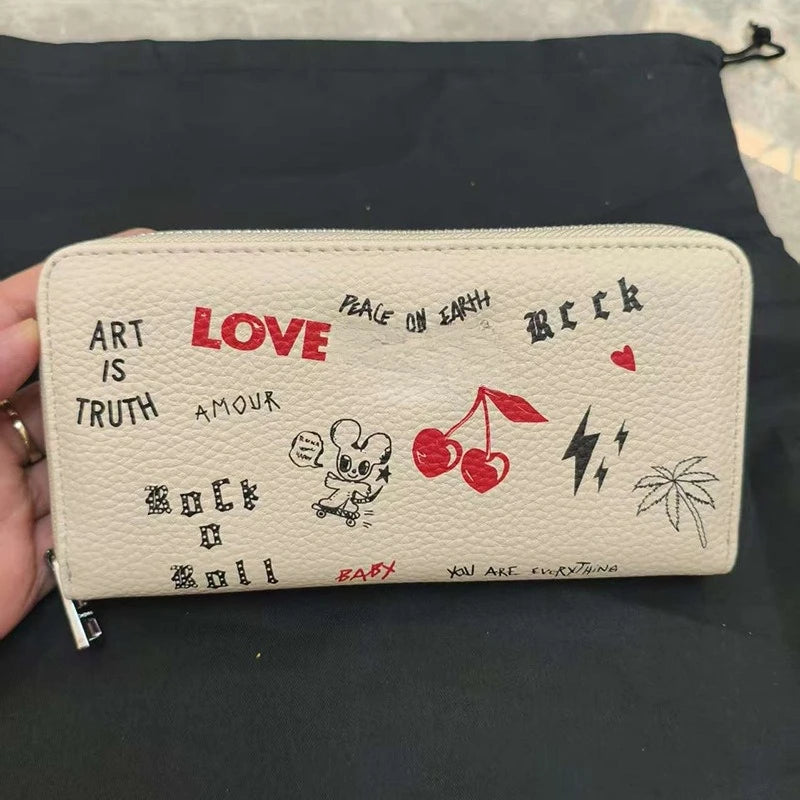 Nuovo Portafoglio da Donna ZV in PU con Catena Metallica, Porta Carte, Pochette in Denim, Portamonete, Portafoglio Piccolo