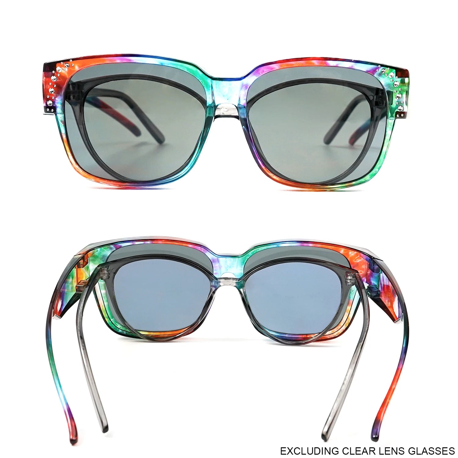 Oversized Square Fashion Sunglasses - Decorative Lenses for Fashion & Style, Stylish Eyewear, Elegant Eyewear