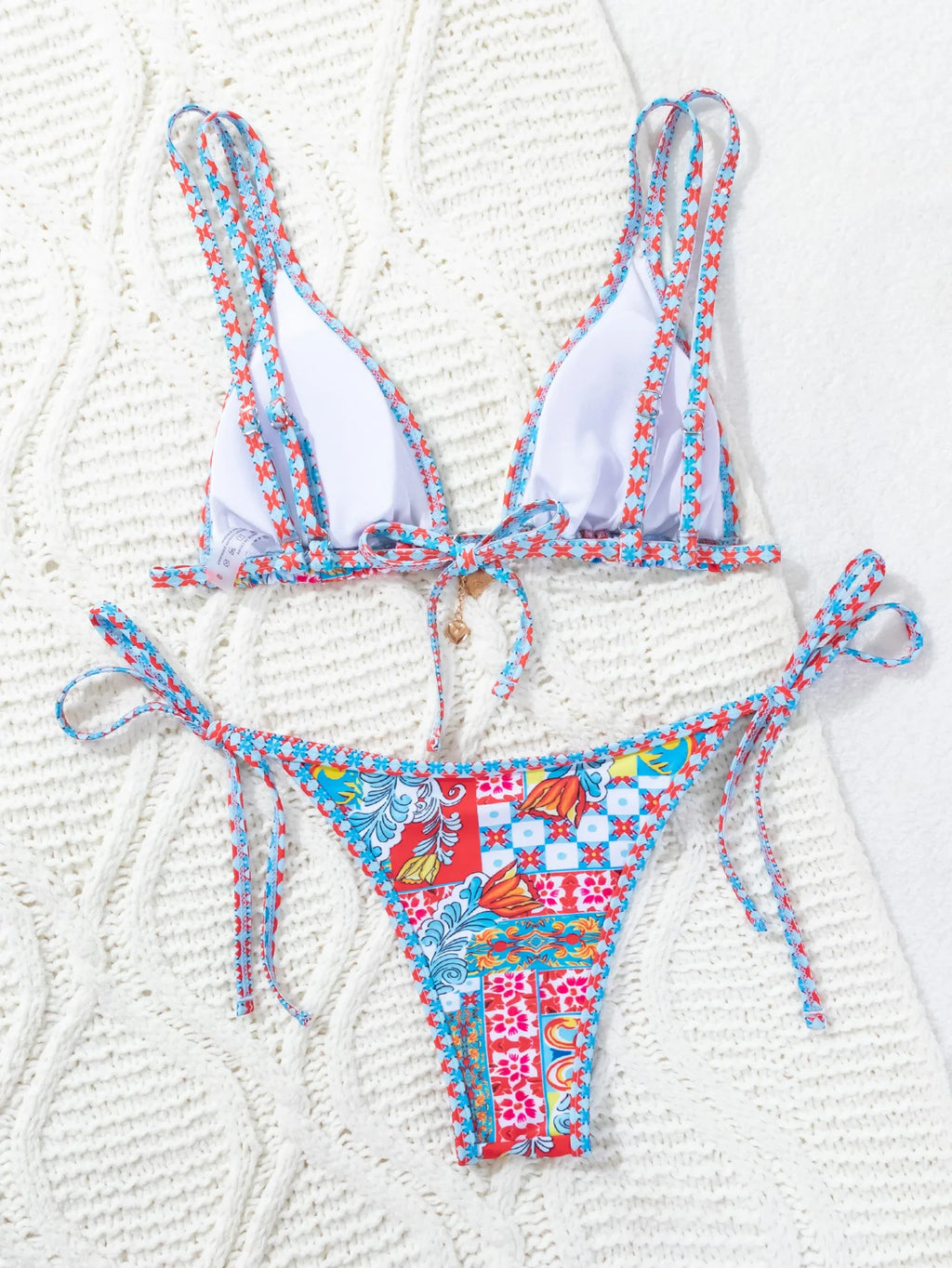 Nuovo Set Bikini Triangolo 2026 - Costume da Bagno Push-Up con Stampa Floreale e Slip Brasiliano