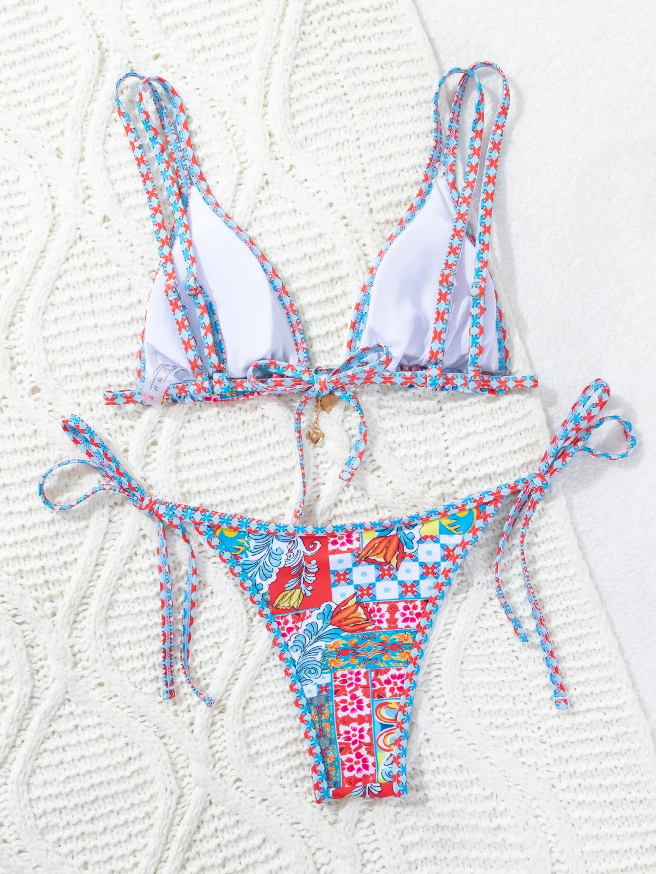 Nuovo Set Bikini Triangolo 2026 - Costume da Bagno Push-Up con Stampa Floreale e Slip Brasiliano