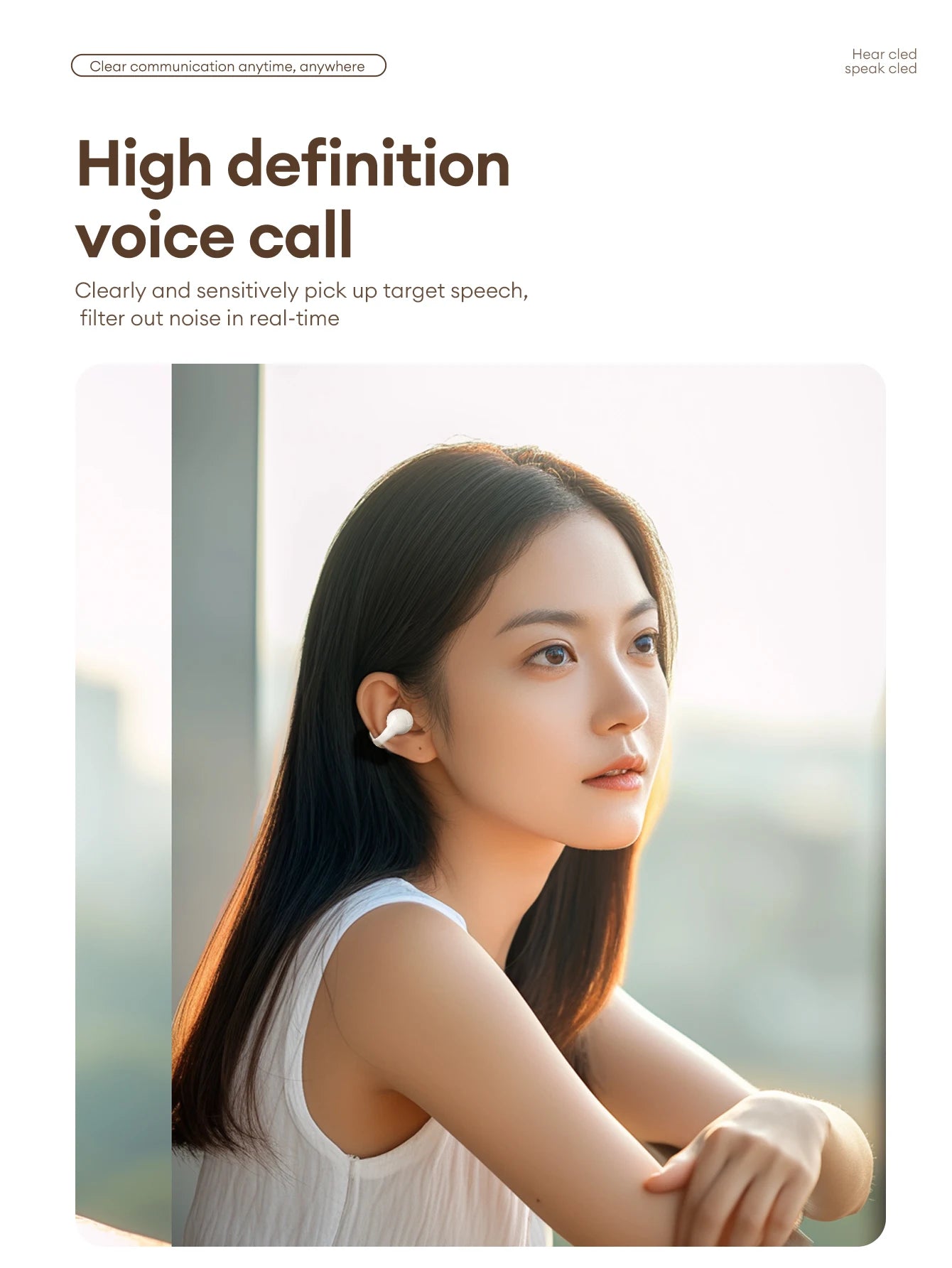 Nuove cuffie Bluetooth wireless Lenovo LP25 OWS con clip per l'orecchio, cuffie da gioco a lunga durata della batteria, auricolari con audio surround HIFI e microfono
