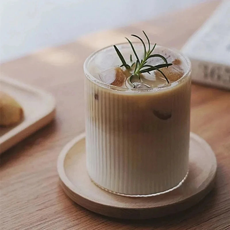 1/6 pezzi tazza di vetro giapponese tazza di vetro per caffè al latte tazza trasparente birra ins tazza di acqua potabile accessorio da cucina tazze di vetro per acqua