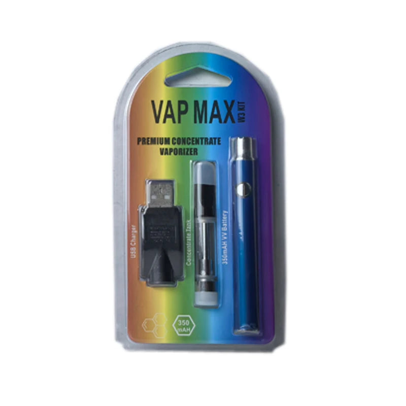 3-10 pz Vap Max W3 Vape Pen batteria 350 mah 3.4 V-4.0 V Batteria di Preriscaldamento Con 510 Filo 1 ml Cartuccia Vaporizzatore per Olio Spesso
