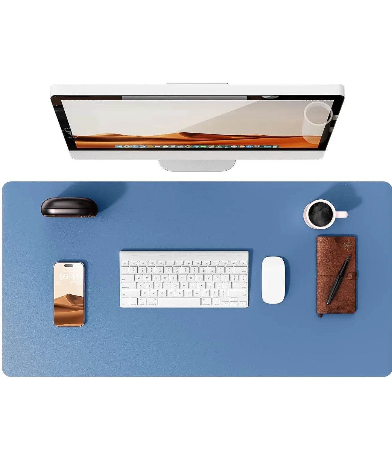 Tappetino Per Mouse Grande In Pelle PU Antiscivolo Per Scrivania E Laptop