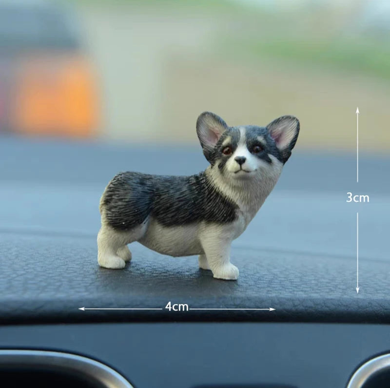Mini Corgi Car Decoration Resin Crafts Dog Desk Decoration Decoration Simulation Cake Baking Decoration Kawaii Accessories
