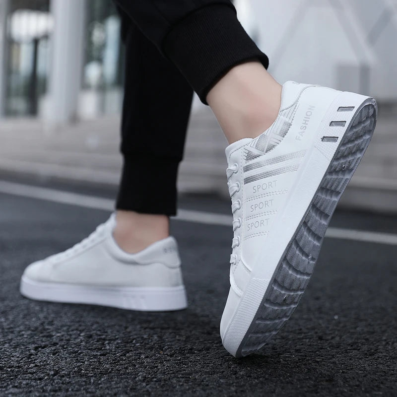 Sneakers basse da skateboard da uomo - Tomaia sintetica traspirante, suola in PVC resistente, design con punta tonda, adatte per abbigliamento casual e formale, scarpe da skateboard, scarpe casual, design elegante con lacci,
