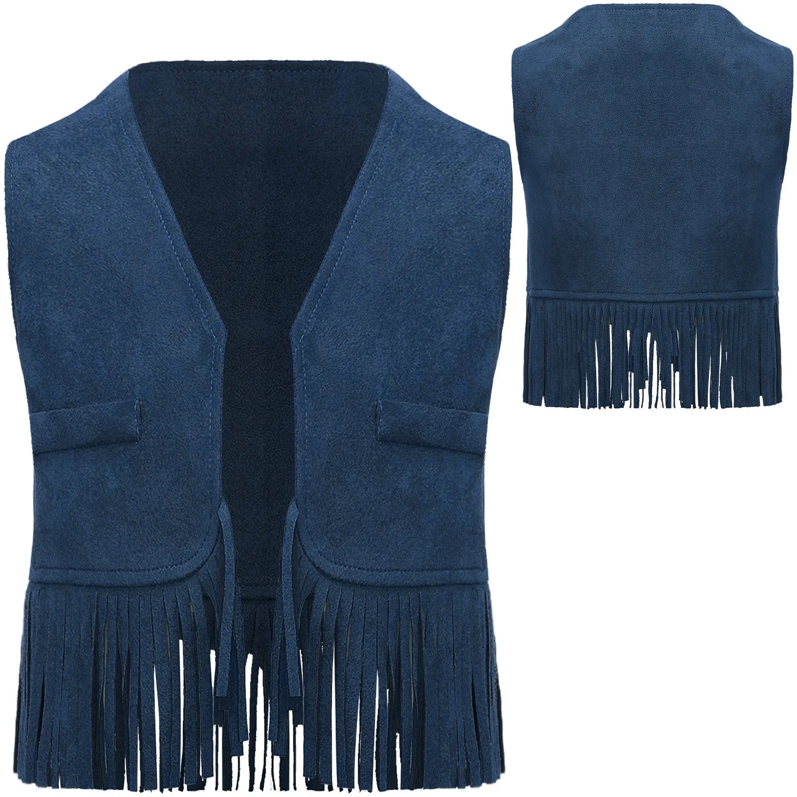 Costume cosplay da cowgirl da cowboy occidentale per feste a tema di carnevale di Halloween con nappe in pelle scamosciata vintage per bambine e ragazze