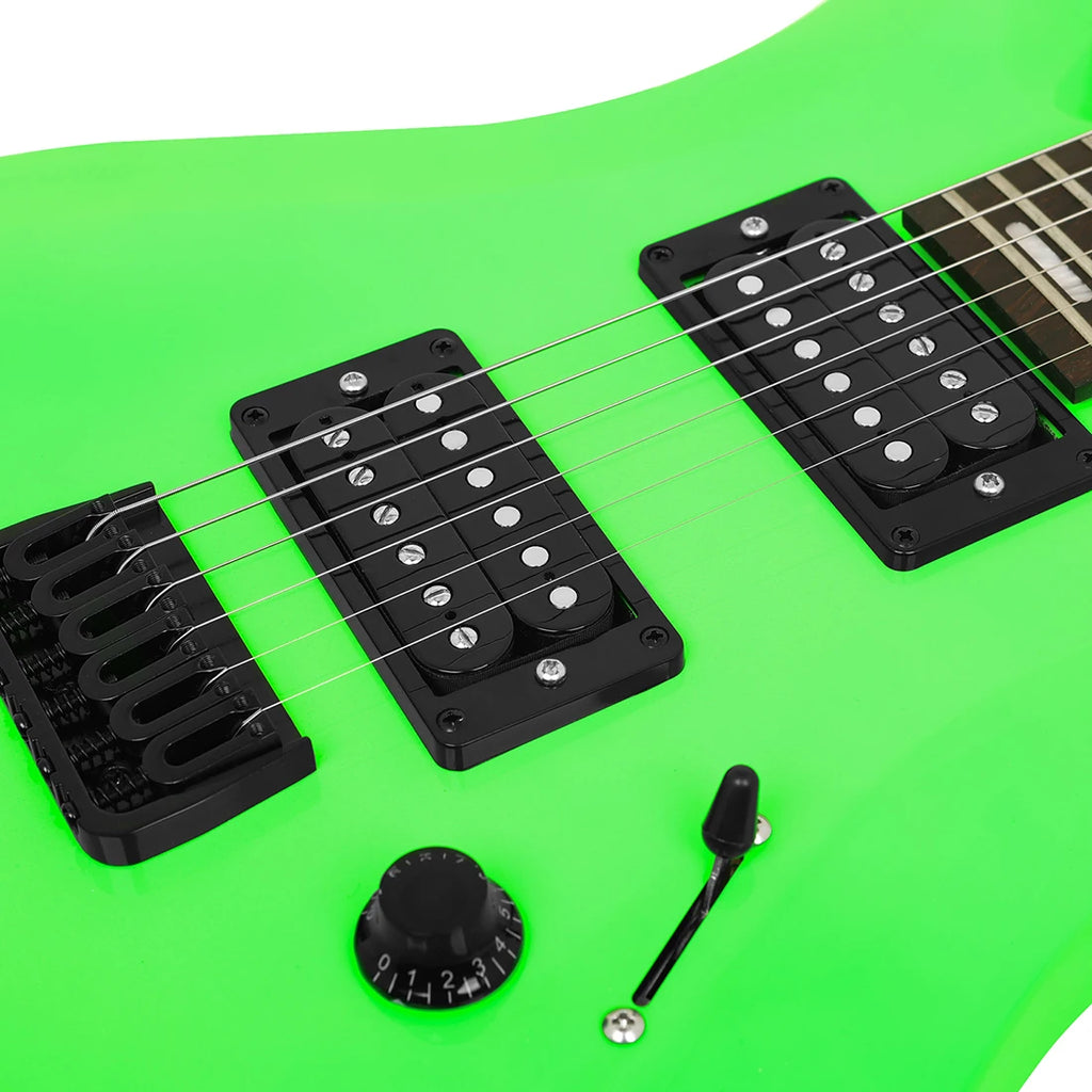 IRIN Chitarra elettrica verde 24 tasti 6 corde Doppio pickup Chitarra elettrica Principianti che suonano la chitarra con parte