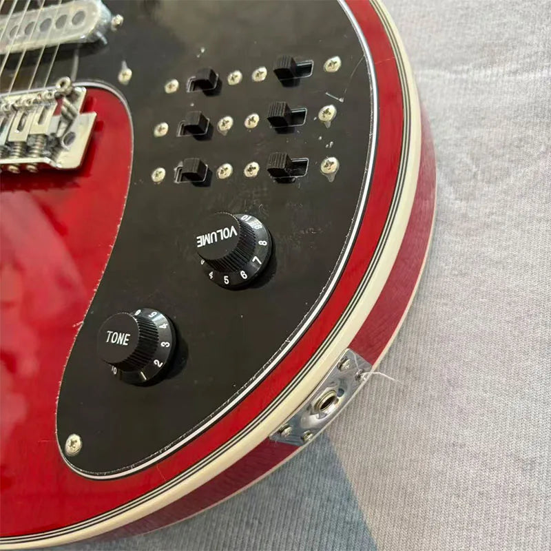 Chitarra elettrica rosso vino a 6 corde, 25 tasti, tre pickup single-coil, per destrorsi, regalo di Natale, spedizione gratuita