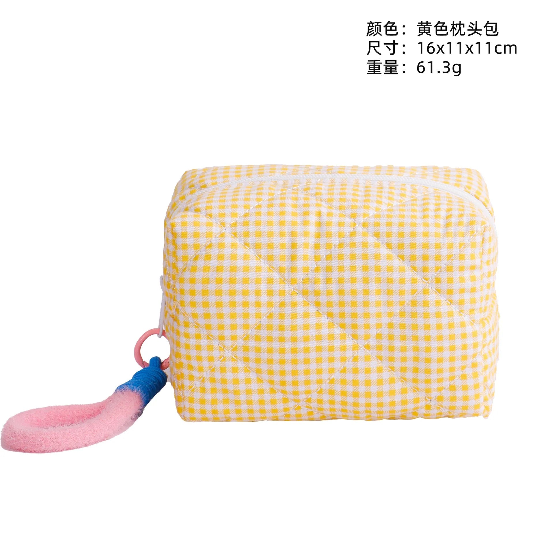Borsa cosmetica personalizzata con griglia fresca giapponese e coreana, custodia semplice per trucco di grande capacità, borsa di bellezza di alta qualità