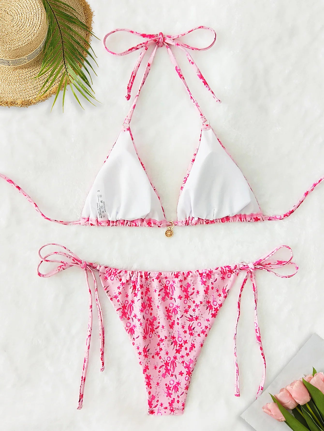 Nuovo Set Bikini Triangolo 2026 - Costume da Bagno Push-Up con Stampa Floreale e Slip Brasiliano