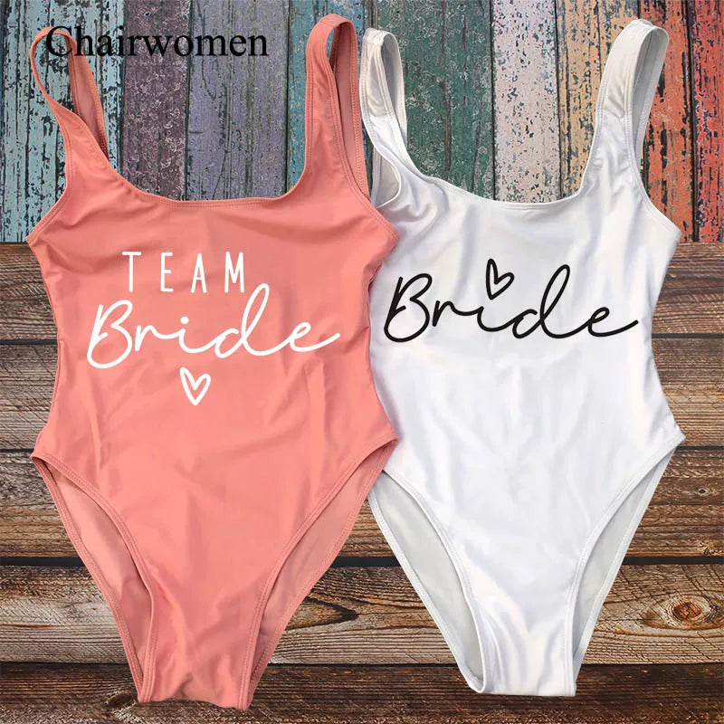 Costumi da bagno per addio al nubilato Costumi da bagno interi per la sposa della squadra Sposa per essere donna Costumi da bagno rosa Costumi da bagno per addio al nubilato Beatchwear