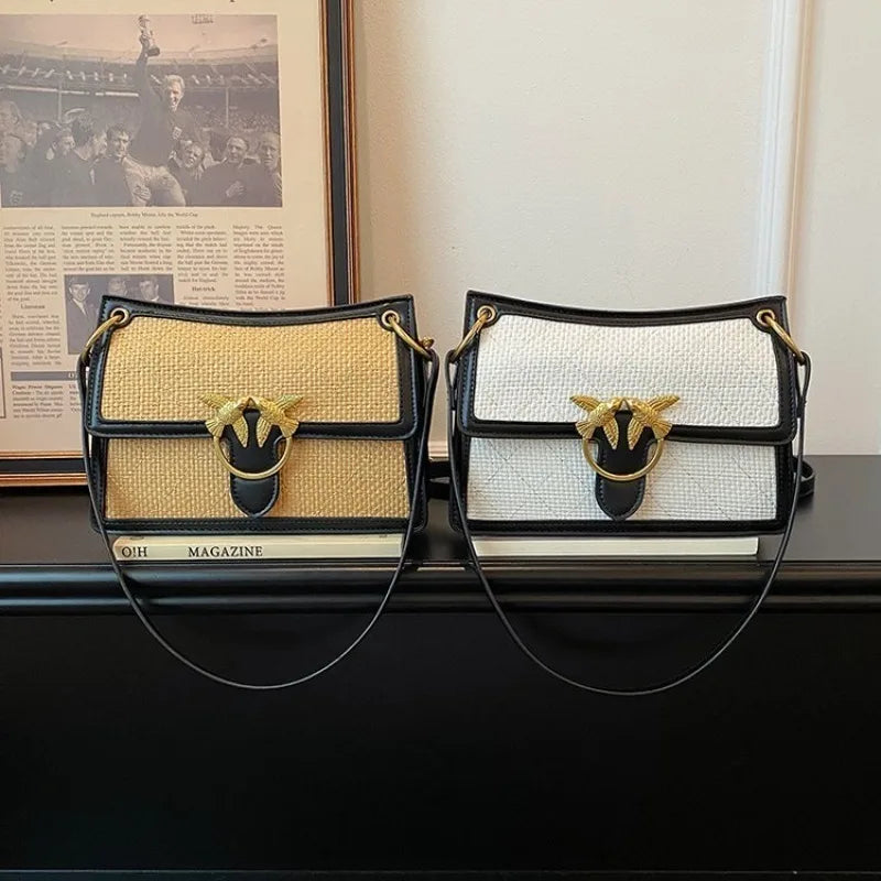 Borsa fasciatoio di lusso firmata, classica ed elegante, in pelle, da donna, a tracolla, tinta unita, tote da pendolare