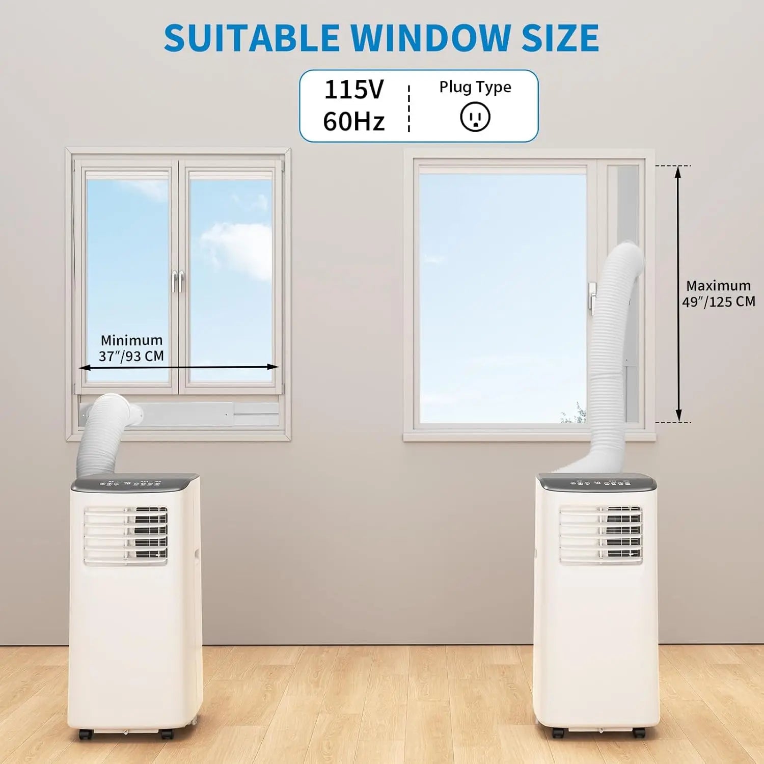 Condizionatore d'aria portatile da 8.000 BTU, raffredda fino a 350 piedi quadrati, unità AC portatile 3-IN-1 a risparmio energetico con modalità ventilatore e deumidificatore