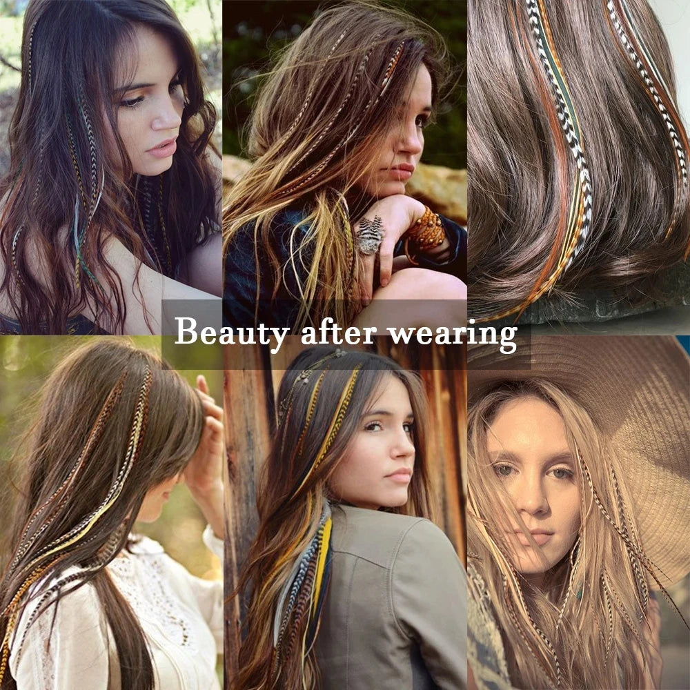 Extension per capelli sintetici 18 "lungo dritto da donna clip ad alta temperatura nell'estensione dei capelli parrucchino parrucca di piume blu rosa colorata