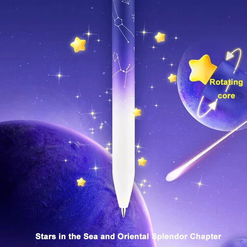 KACO Galaxy Penne gel FIRST Heart Star Series Set di penne rotanti per firma, scatole regalo da 0,5 mm, pennelli per studenti, cancelleria per scrittura