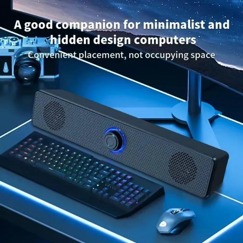 Soundbar per PC Bluetooth alimentato tramite USB Soundbar per altoparlante cablato e wireless per TV Pc Laptop Gaming Home Theater Sistema audio surround