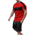 Completo Sportivo Casual da Uomo Due Pezzi: T-Shirt a Maniche Corte e Pantaloncini, Comodo per l'Estate, Attività all'Aperto e Uso Quotidiano