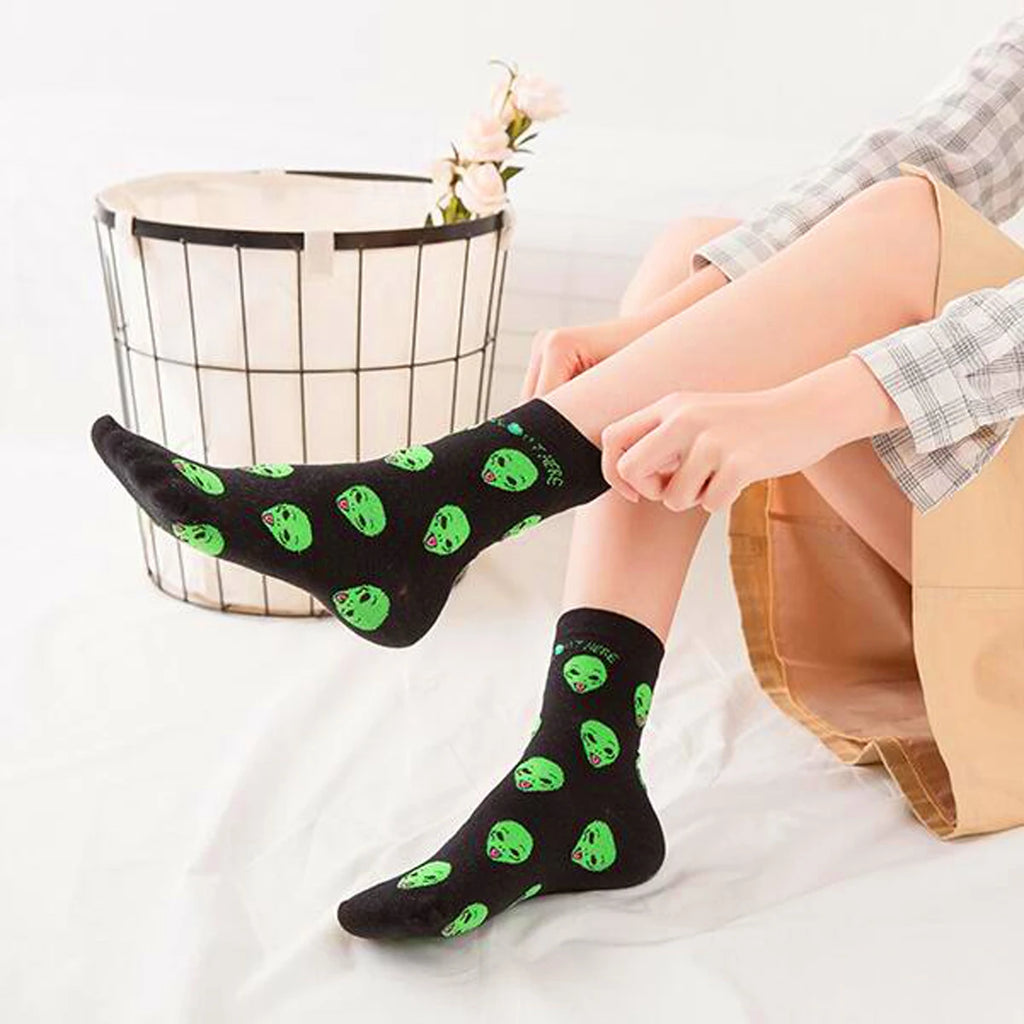 1 paio di calzini da skateboard Harajuku in cotone casual da donna