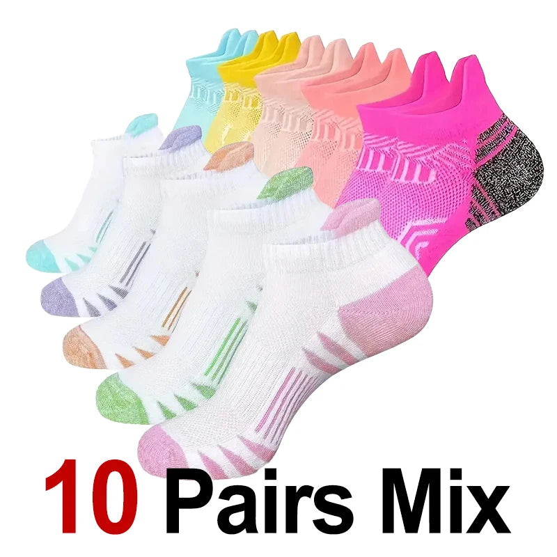 5/10 Pairs High-Quality Neutral Sports Socks Fashionable Stripes Sweat Absorbing Breathable Outdoor Couple Running Casual Socks