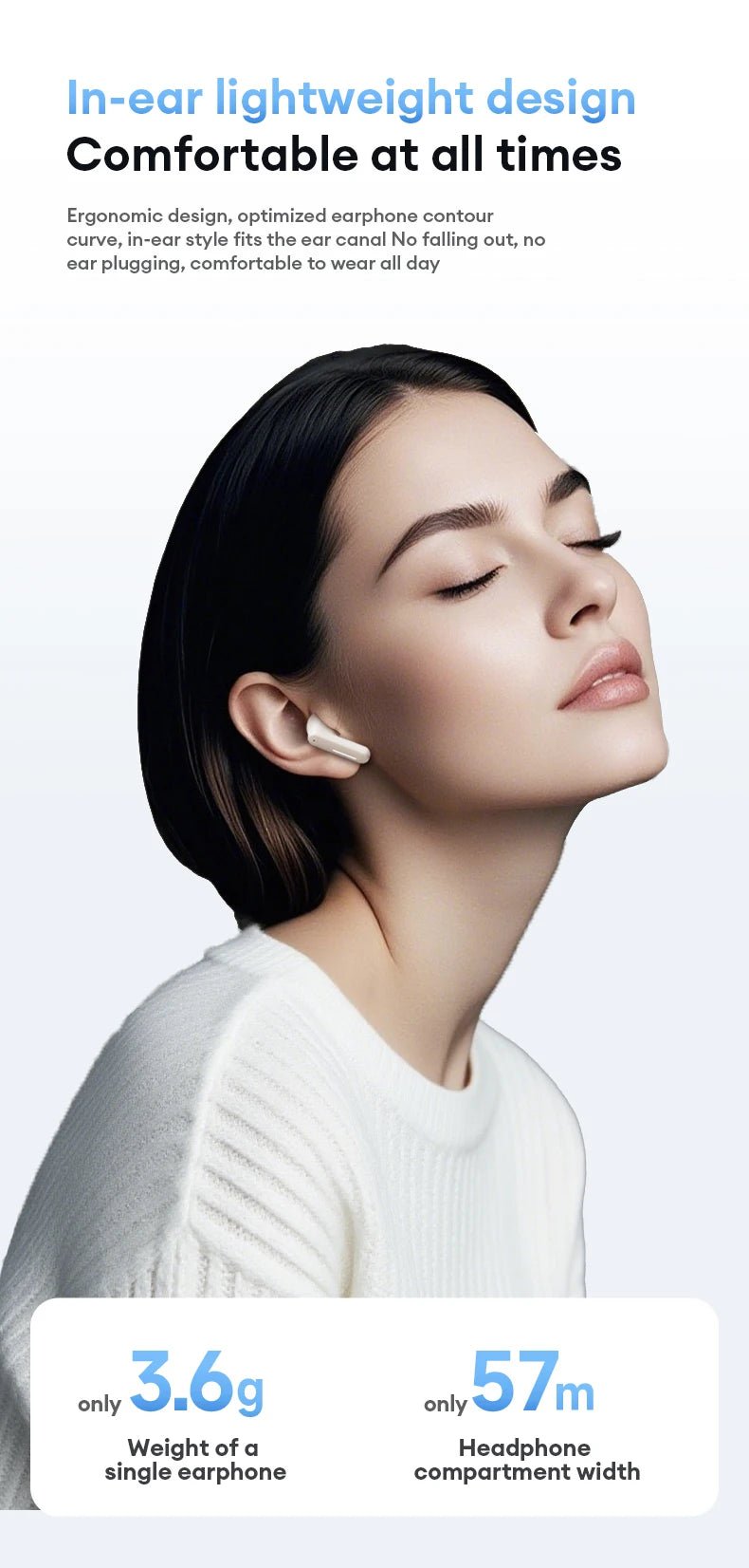 Nuovo Lenovo LE209 Aggiornamento Wireless Bluetooth 6.0 Auricolare con cancellazione del rumore Cuffie sportive 30H Batteria a lunga durata Cuffie con microfono