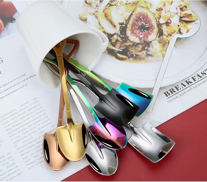 Cucchiaio da pala cucchiaino in acciaio inossidabile per cucchiaino da caffè gelato alla frutta Dessert Scoop accessori da cucina regalo di natale di nozze