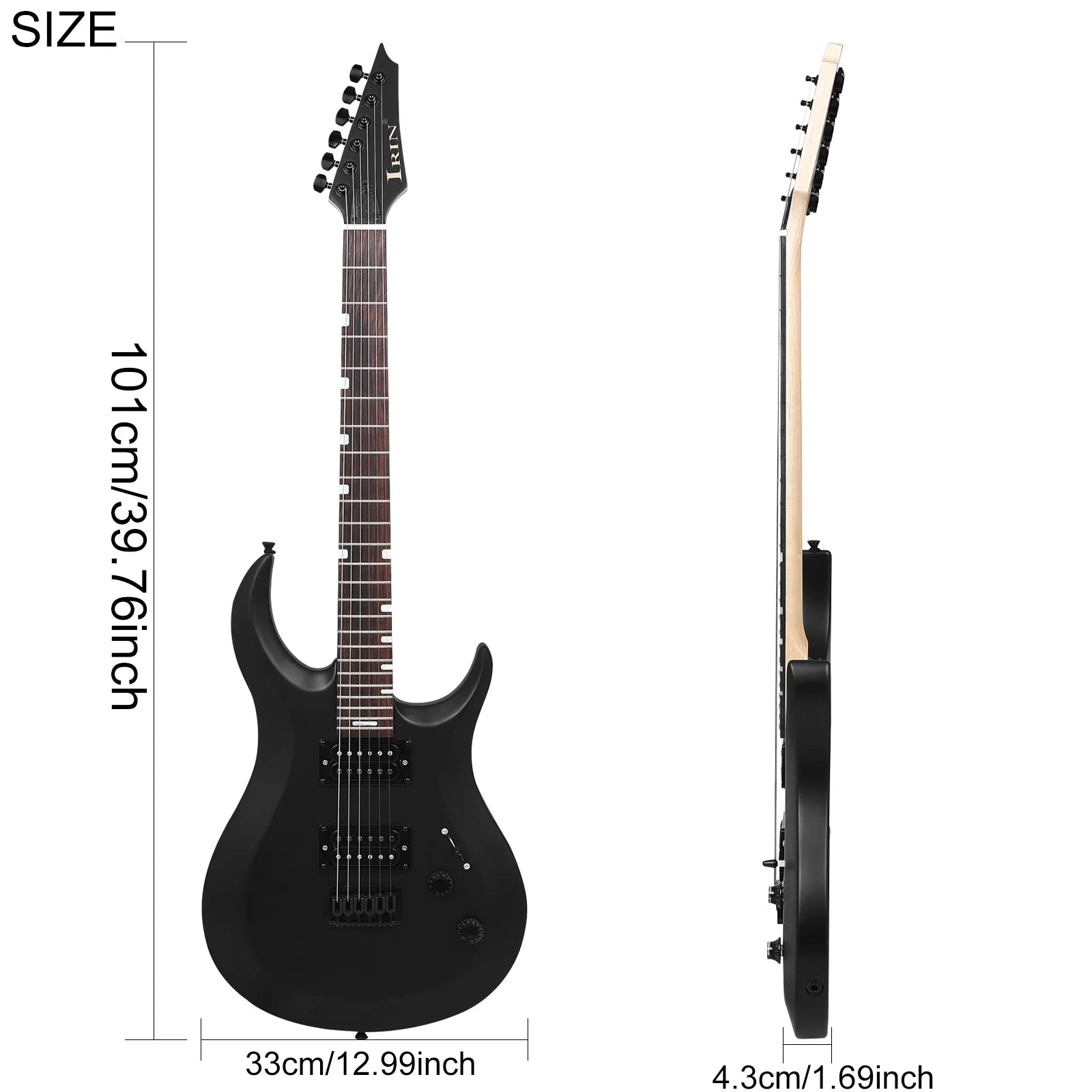 NUOVA chitarra elettrica IRIN 24 tasti 6 corde corpo Oguman manico in acero Guitarra elettrica colorata con cavo di collegamento chiave borsa