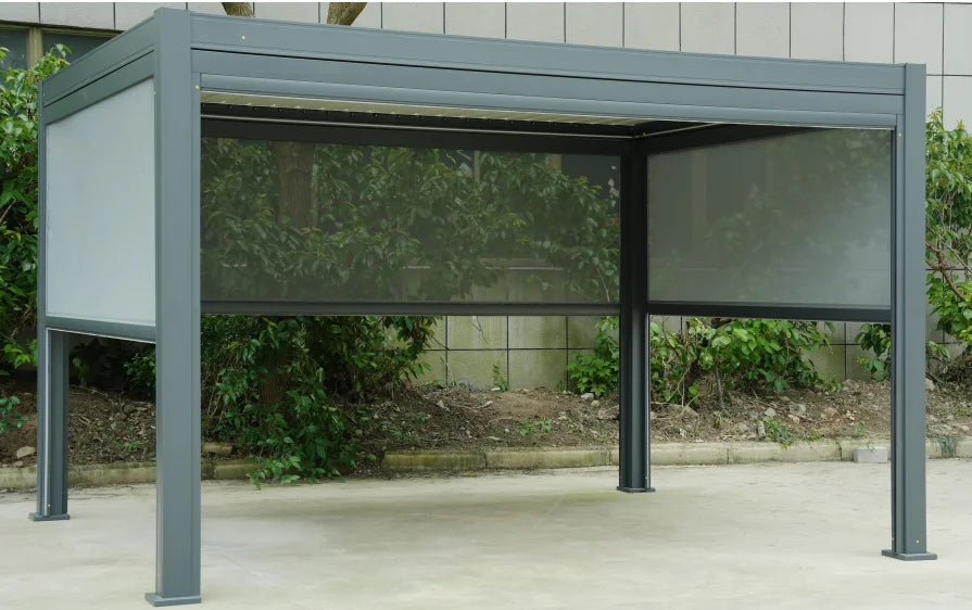 Gazebo esterno regolabile da giardino Pergola con persiana in alluminio motorizzata bioclimatica moderna personalizzata