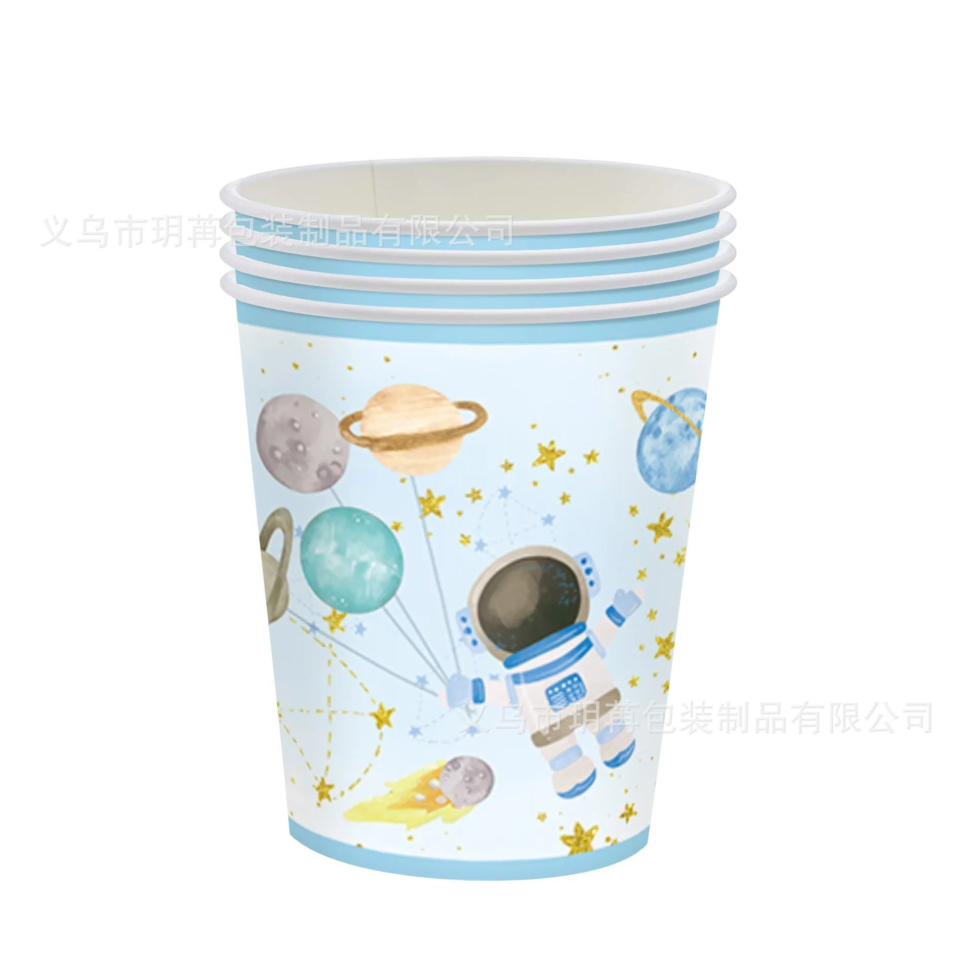 Blue Planet Astronaut Spazio Stoviglie usa e getta Decorazioni per la tavola di compleanno per bambini Piatto di carta Tazza Tovagliolo Astronauta Razzo Palloncino