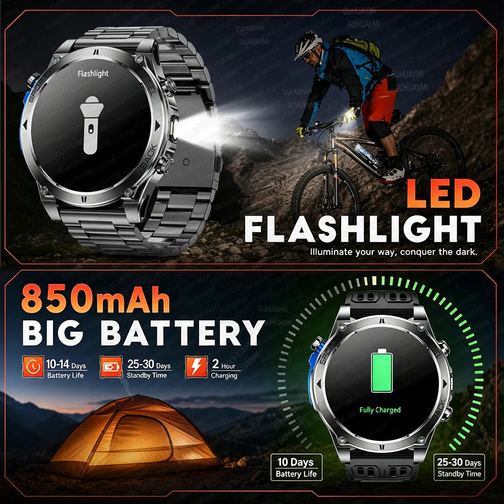 Nuovo Smartwatch GPS T-RX4 Ultra 2026 per Uomo, Posizionamento GPS a 6 Stelle, Impermeabile 10ATM, Batteria 850mAh, Bussola, 170+ Modalità Sportive