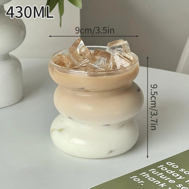 1/6 pezzi tazza di vetro giapponese tazza di vetro per caffè al latte tazza trasparente birra ins tazza di acqua potabile accessorio da cucina tazze di vetro per acqua