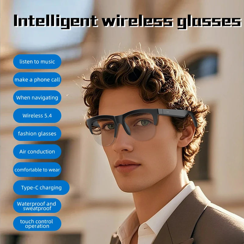 2025 Nuovi occhiali audio Bluetooth intelligenti - Lenti fotocromatiche Altoparlanti HD integrati per musica/chirchi Occhiali da sole wireless