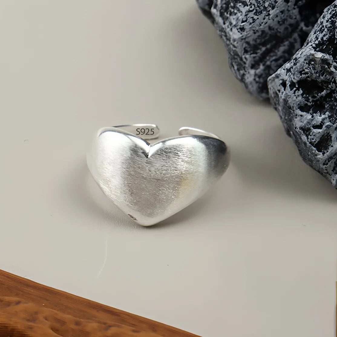 PANJBJ 925 anelli in pietra nera geometrica in argento sterling per le donne ragazza coreana semplice regolabile coppia gioielli Dropshipping