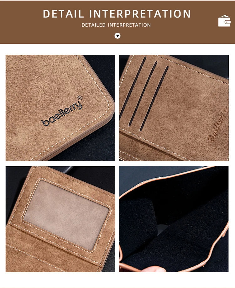 Portafoglio corto da uomo nuovo Semplice clip per carte casual Portafoglio maschile sottile Porta carte di patente di guida Portafoglio bifold sottile per uomo