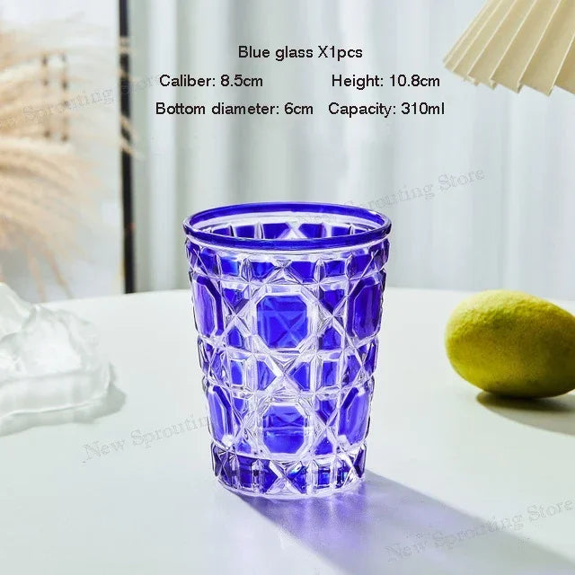 Bicchieri da whisky creativi scozzesi colorati in stile europeo, boccali di birra, bicchiere intagliato a mano, tazza d'acqua, tazza di vino, geometrico
