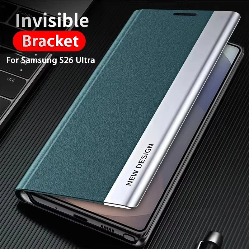 Custodia a libro in pelle di lusso per Samsung Galaxy S26 S25 S24 S23 S22 S21 S20 Ultra Plus Edge S23 S21 S24 FE Note 20 Ultra con funzione stand