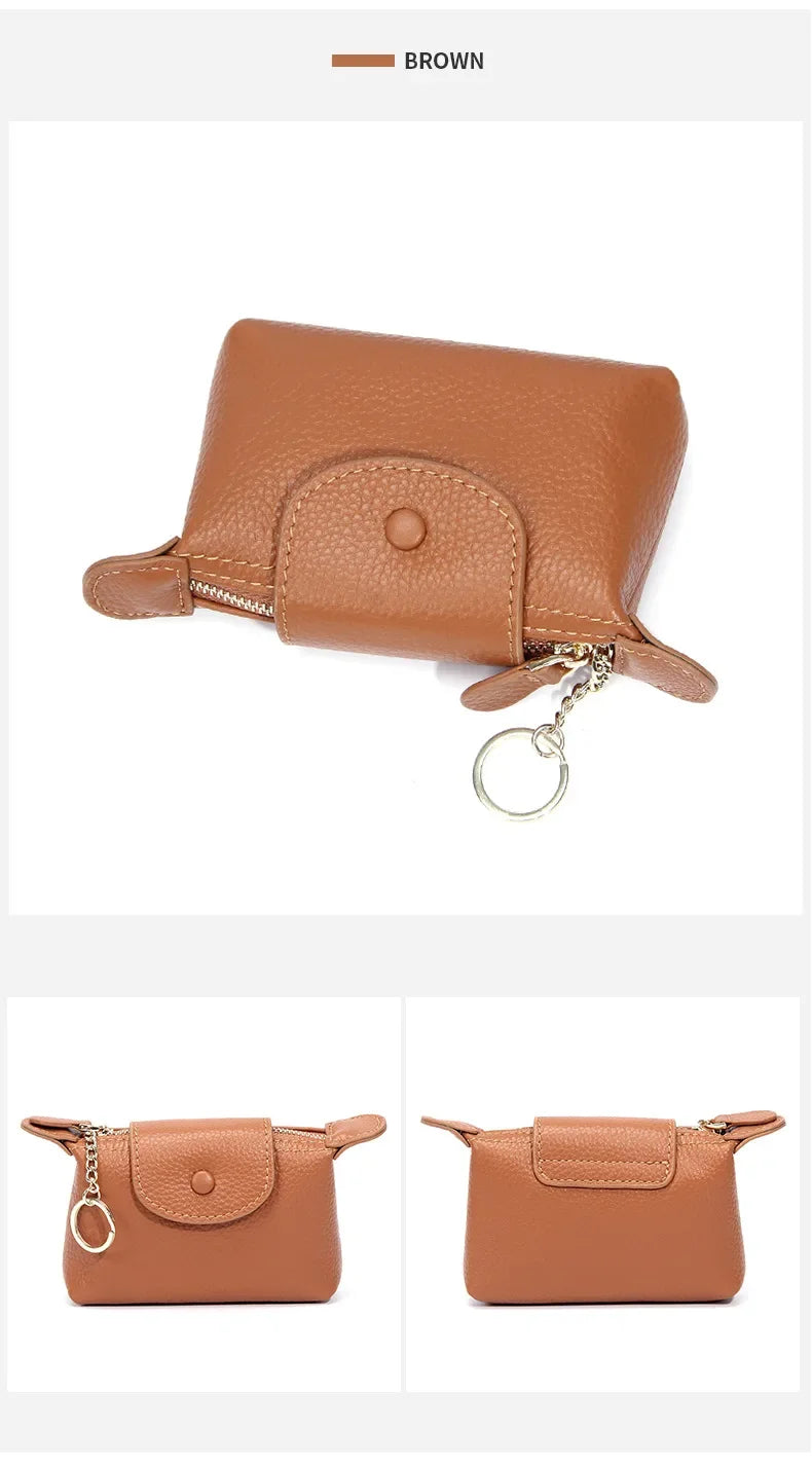 Portamonete da donna in pelle di mucca di nuova moda Porta carte creative per chiavi e rossetti Portaoggetti Portafoglio carino per donne e donne