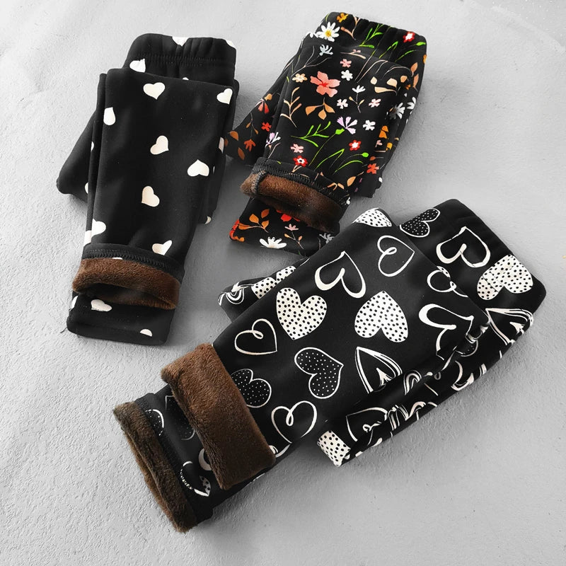 Pantaloni da ragazza primavera autunno inverno neonate leggings in pile sottile dolce pantaloni slim floreali mimetici retrò abbigliamento per bambini