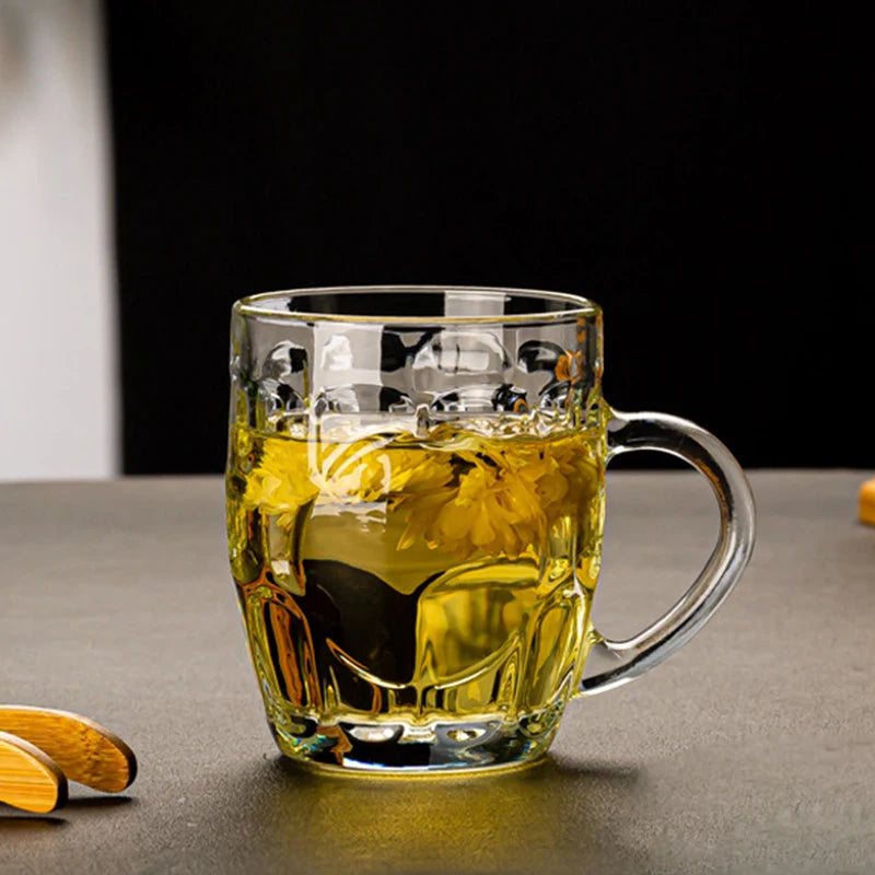 Tazze da birra da 260 ml Tazza di vetro per bar Ristorante domestico Bicchieri creativi Bere con manico Bicchiere da whisky Tazza di succo trasparente