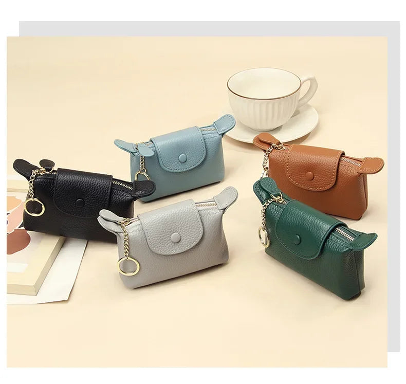 Portamonete da donna in pelle di mucca di nuova moda Porta carte creative per chiavi e rossetti Portaoggetti Portafoglio carino per donne e donne