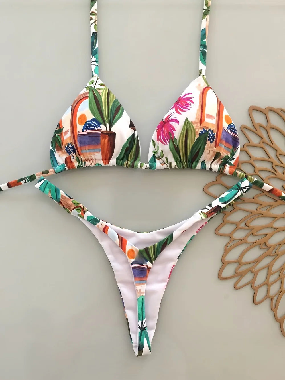 Micro Bikini 2026 Push Up Donna Costumi da Bagno Sexy Set Bikini Brasiliano Perizoma Biquini con Perline Abbigliamento Mare Estivo