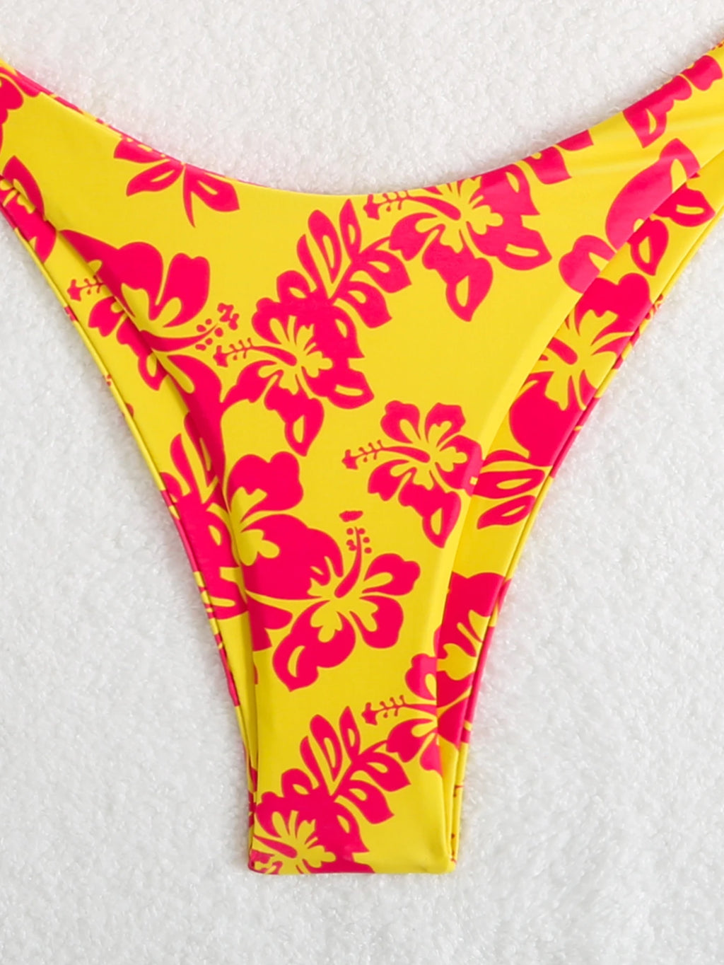 Costume da bagno estivo da donna sexy a vita alta con stampa floreale retrò in 2 pezzi con lacci