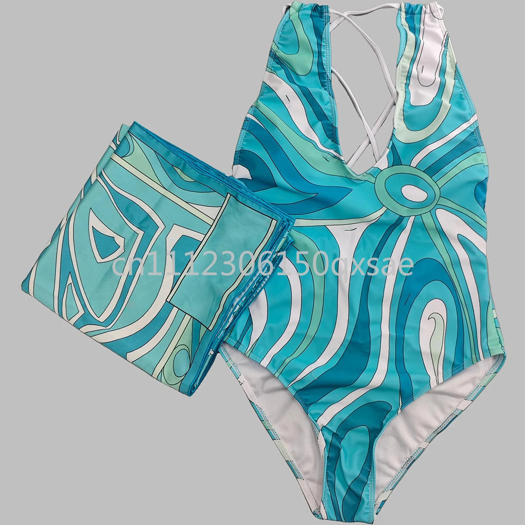 Costumi da bagno da donna rosa con foulard e logo a lettere, set bikini con foulard e fascia per capelli, abbigliamento da spiaggia