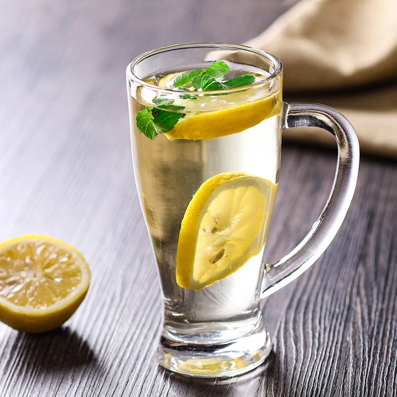 Bottiglia d'acqua trasparente in vetro da birra creativo con manico Bicchiere da birra artigianale per feste Bar Tazza per bevande Tazza per bevande fredde Bicchiere da vino per feste