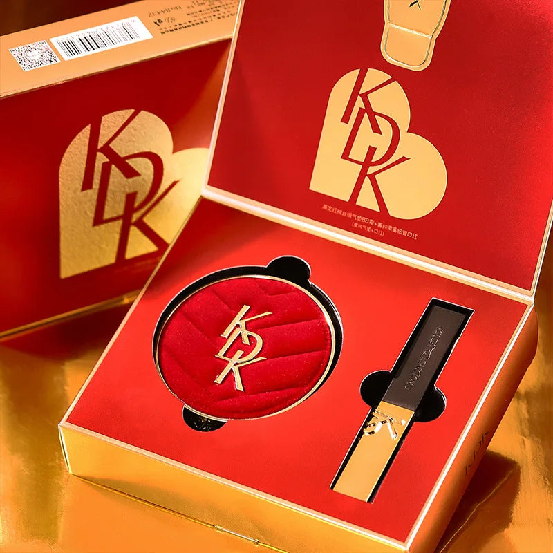 Confezione regalo Cuscino d'aria BB Cream e set trucco rossetto Set cosmetici da 2 pezzi