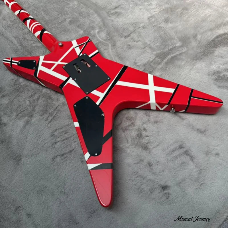Chitarra Elettrica Big Fork con Finitura a Strisce |   Chitarra Professionale per Performance Heavy Metal